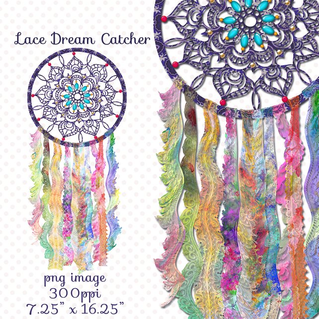 642x642 Watercolor Lace Dream Catcher Clip Art Png Image Designer Etsy - Watercolor Lace