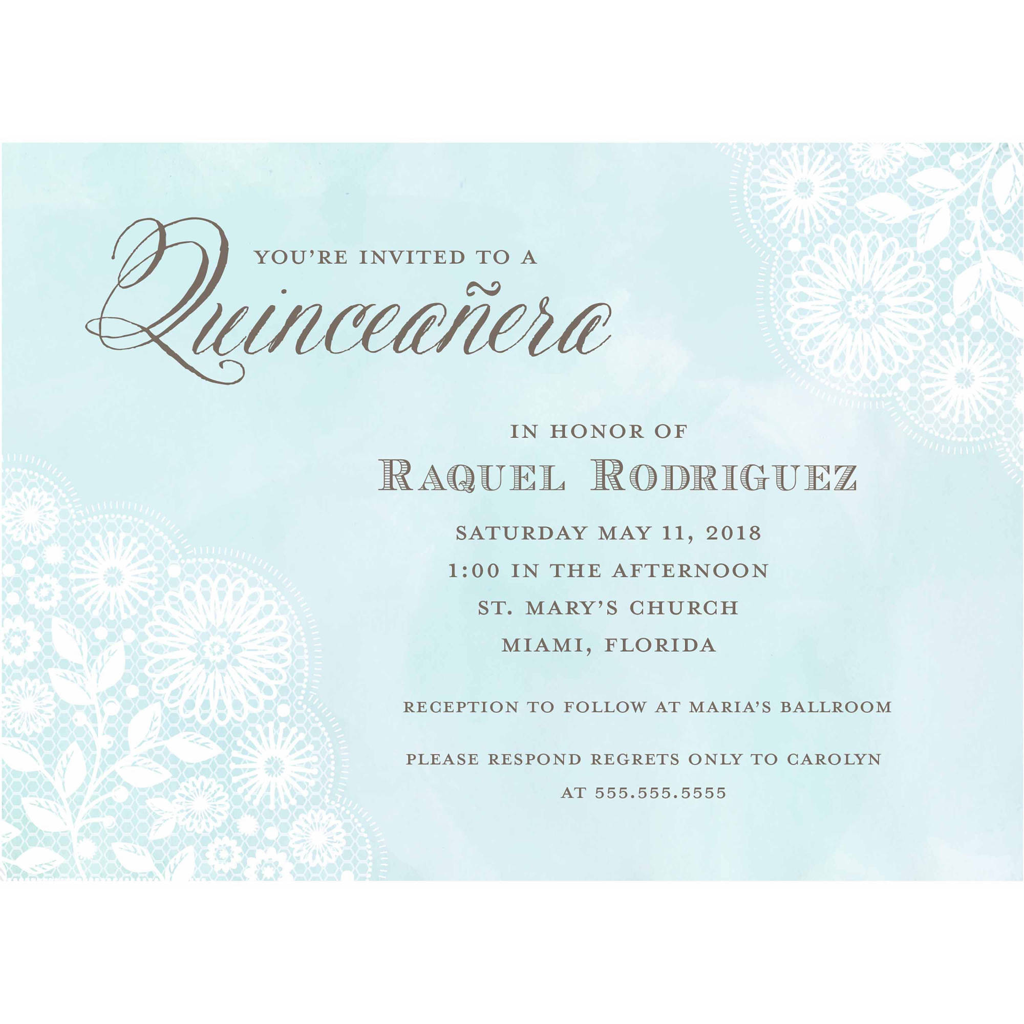 2000x2000 Watercolor Lace Standard Party Invite - Watercolor Lace