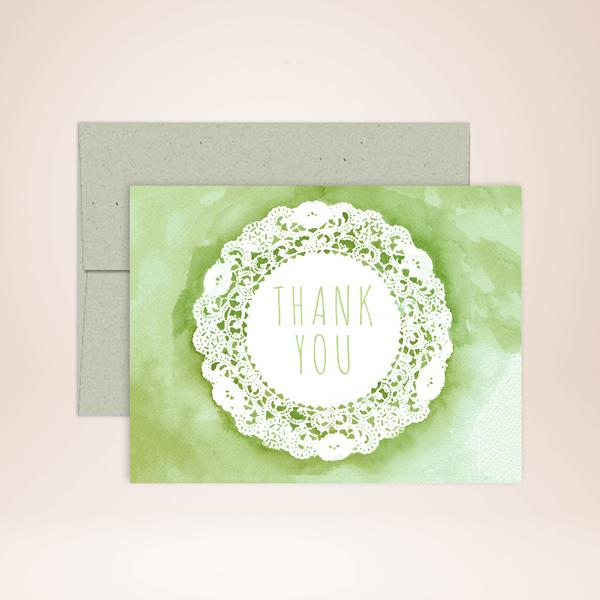 600x600 Watercolor Lace Thank You Card Palmer Street Press - Watercolor Lace