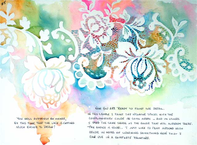 640x473 Watercolor Painting Lace - Watercolor Lace