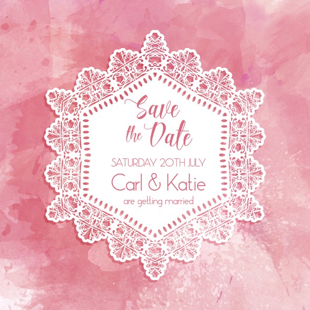 626x626 Watercolor Background Of Wedding With Lace Vector Free Download - Watercolor Lace