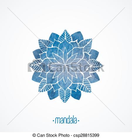 450x470 Watercolor Blue Lace Pattern. Vector Element. Mandala. Watercolor - Watercolor Lace