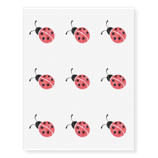 540x540 Watercolor Ladybug Temporary Tattoos - Watercolor Ladybug Tattoo