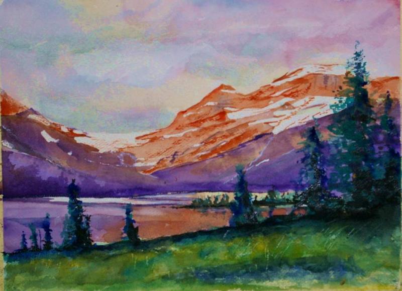 800x579 October 2012 Watercolor Challenge - Watercolor Lake