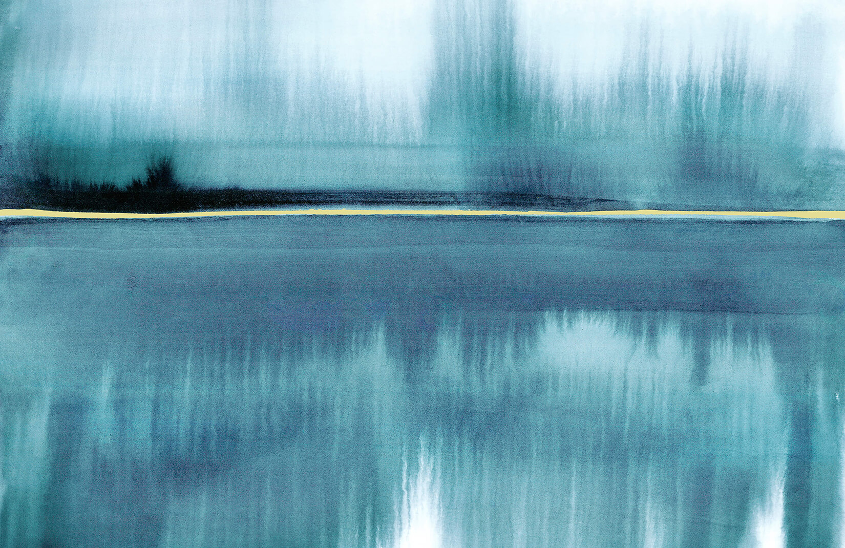 1650x1070 Aqua Watercolor Lake Wall Mural - Watercolor Lake