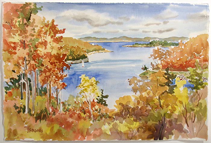 700x474 Untitled Lake Scene Sheila Parsons Fine Art - Watercolor Lake Scenes