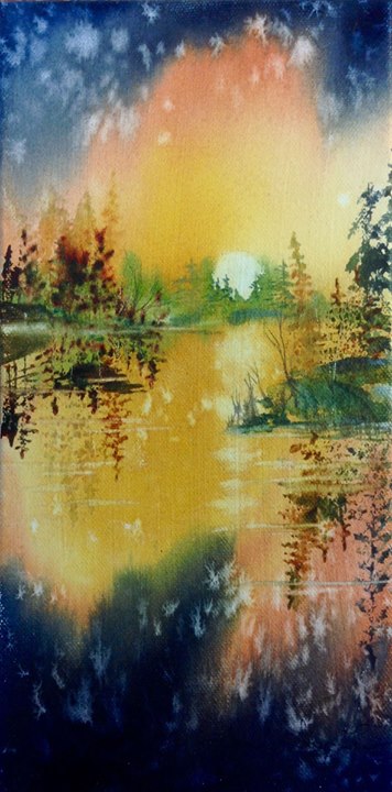 356x720 Minnesota Watercolor Lake Scenes - Watercolor Lake Scenes
