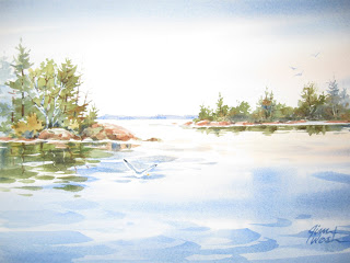 320x240 Rooting For The Girls - Watercolor Lake Scenes