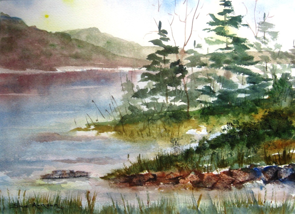 1024x742 The Loft Shop Lake Paintings - Watercolor Lake Scenes