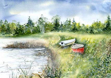 426x300 Watercolor Art Gallery Of Maine Seascapes And Maine Lake Scenes By - Watercolor Lake Scenes