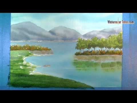 480x360 Watercolor Painting. From Lake Scene (10x - Watercolor Lake Scenes