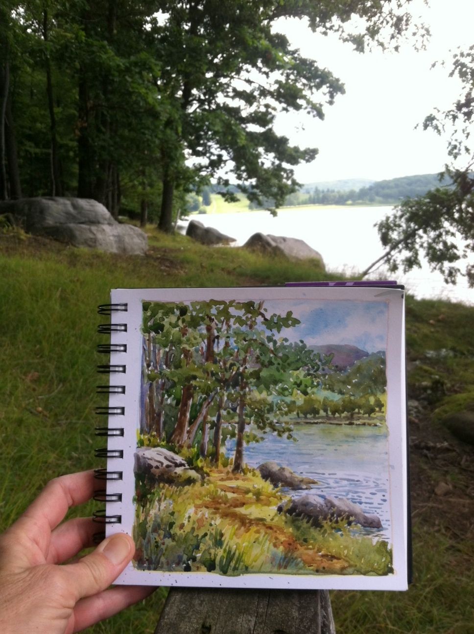 968x1296 Everyday Artist Step By Step Watercolor Lake Scene See Step By - Watercolor Lake Scenes