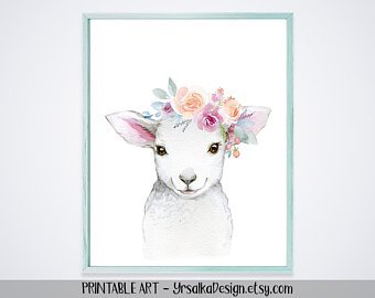 340x270 Watercolor Lamb Etsy - Watercolor Lamb