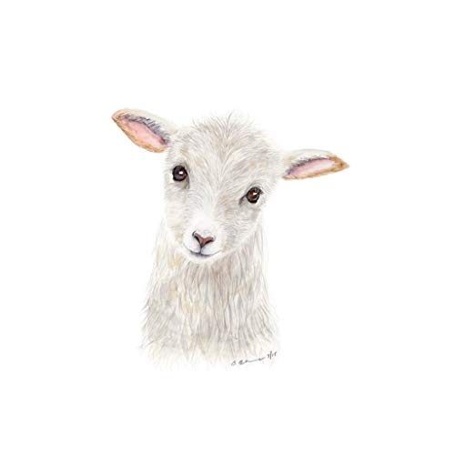 500x500 Baby Sheep Lamb Watercolor, Farm Nursery Decor, Grey - Watercolor Lamb