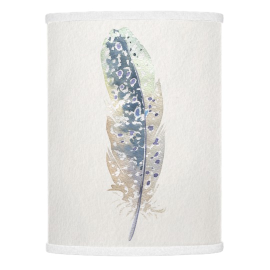 540x540 Feather Blue Khaki Dots Watercolor Lamp Shade - Watercolor Lamp