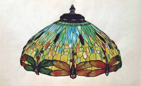 600x366 Design For Tiffany Dragonfly Lamp Pen And Ink And Watercolor On - Watercolor Lamp
