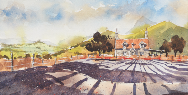 599x304 Watercolor Landscape Painting From Photographs - Watercolor Landscape