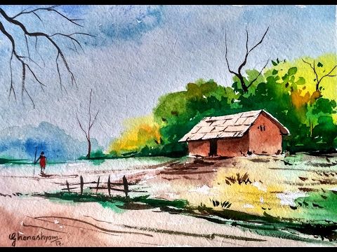480x360 Watercolor Landscape Tutorial How To Paint A Watercolor - Watercolor Landscape