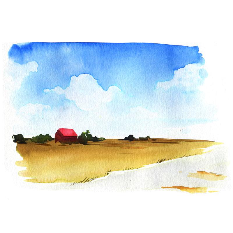 800x800 Barnyard Landscape Watercolor Paint Kit - Watercolor Landscape