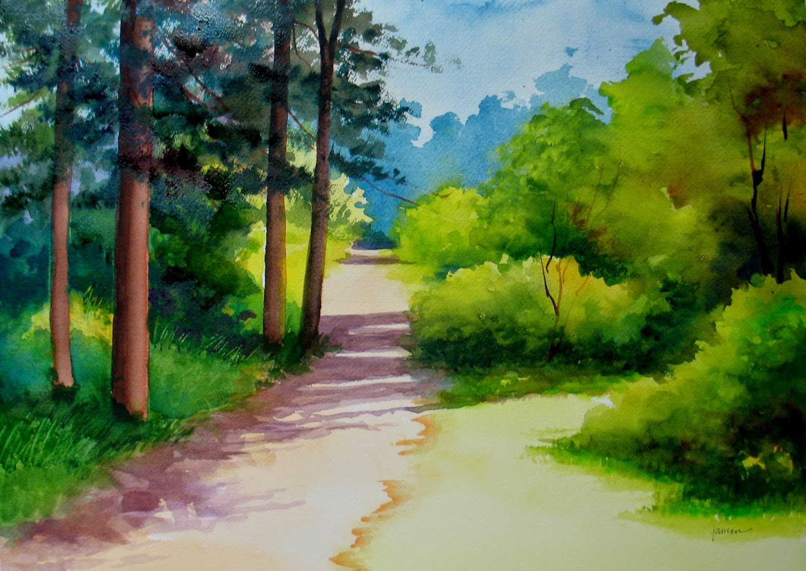 1600x1134 Simple Landscape Drawing With Watercolor Simple Watercolor - Watercolor Landscape Easy