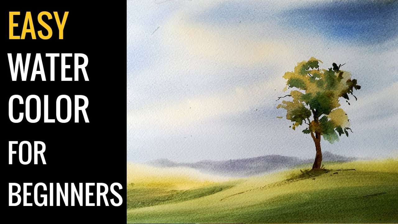 1280x720 Watercolor Art , Easy Landscape Tutorial For Beginners - Watercolor Landscape Easy