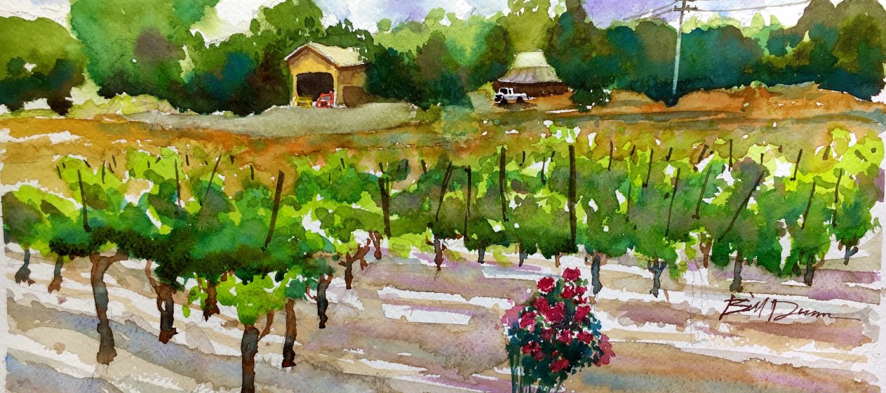 1263x560 Easy Watercolor Landscape Painting A Vineyard In Napa Valley - Watercolor Landscape Easy