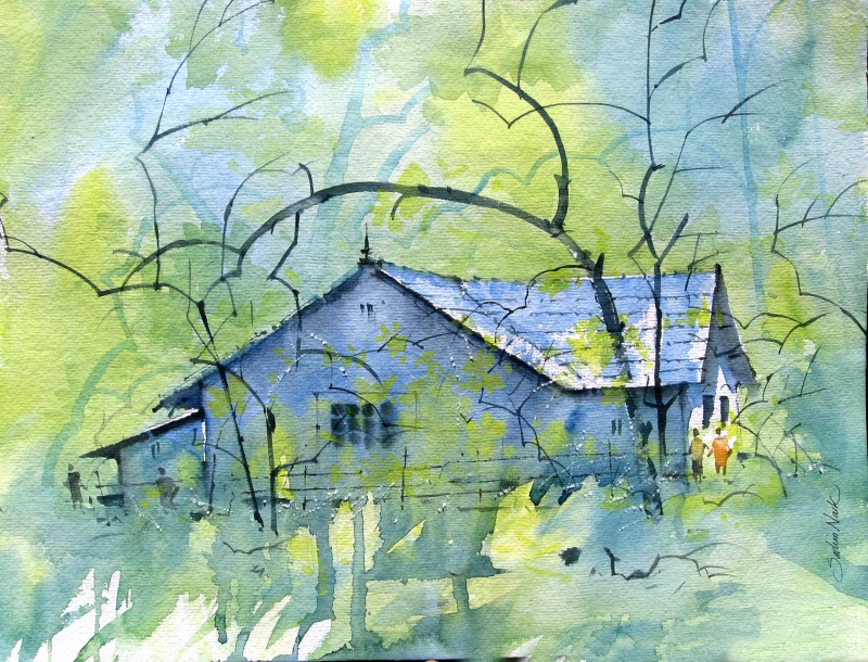 800x610 Watercolour Landscapes By Artist Sachin Naik Landscape Art - Watercolor Landscape Images