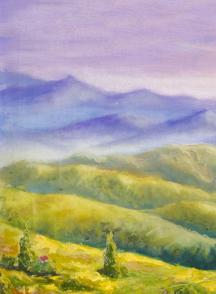 441x600 Watercolor Landscape Backdrop Click Props Backdrops - Watercolor Landscape Images