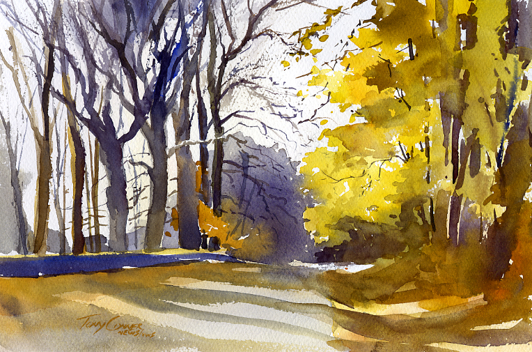 764x505 Working Process Vermont Watercolor Artist Tony Conner - Watercolor Landscape Images