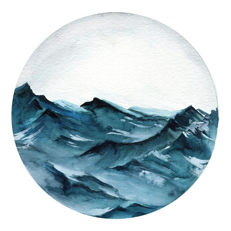 800x800 Ocean Waves Watercolor Landscape Paint Kit - Watercolor Landscape Ocean