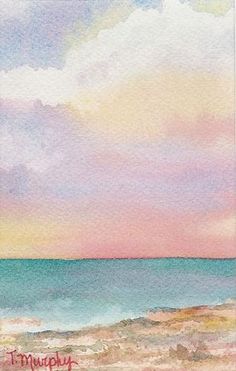 236x371 Pin By Carol Cahill On Watercolor Artwork Watercolor - Watercolor Landscape Ocean