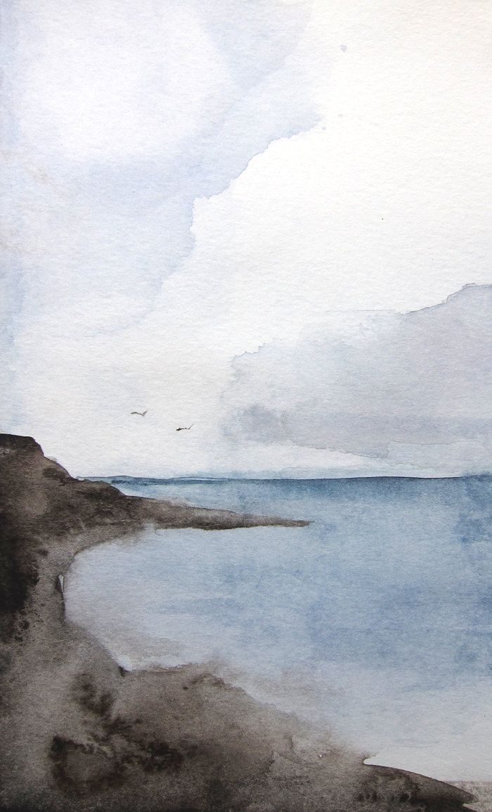 700x1154 Sea - Watercolor Landscape Ocean