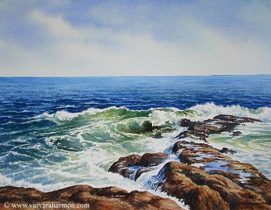 540x420 Varvara Harmon - Watercolor Landscape Ocean
