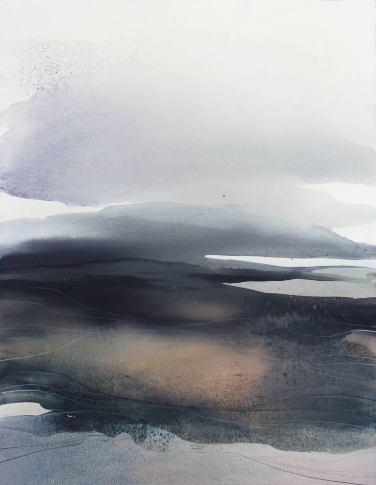 770x995 And The Wind Caressed The Land... Abstract Watercolor Landscape - Watercolor Landscape Ocean