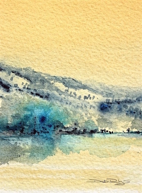 460x624 Beginner Watercolor Debi Riley - Watercolor Landscape Ocean