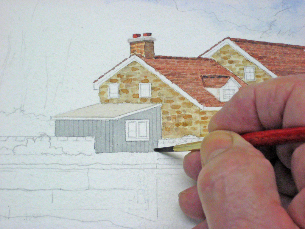 1024x768 How To Paint A Landscape In Watercolor - Watercolor Landscape Paintings For Beginners