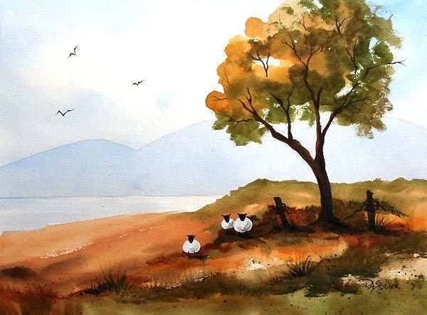 600x443 Watercolor Painting Tips New Paint A Sunset Landscape Using This - Watercolor Landscape Paintings For Beginners