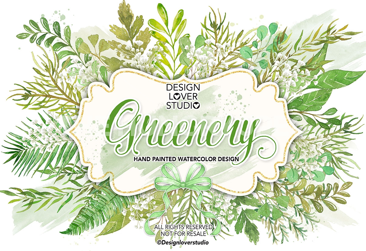 1200x825 Watercolor Leaves, Laurel Greenery By Designloverstudio - Watercolor Laurel