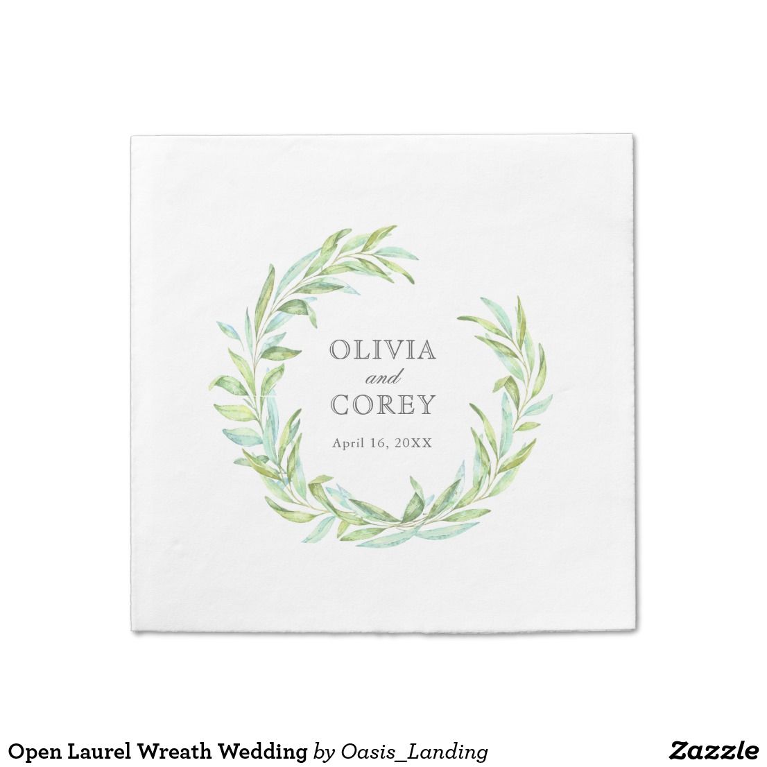 1106x1106 Open Laurel Wreath Wedding Paper Napkin Stuff Sold On Zazzle - Watercolor Laurel Wreath
