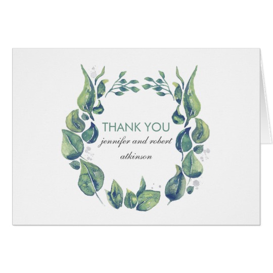540x540 Rustic Watercolor Laurel Wreath Wedding Thank You Zazzle.ca - Watercolor Laurel Wreath