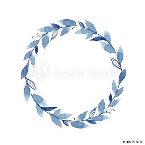 500x500 Watercolor Laurel Wreath. Hand Drawn Element For Design. Round - Watercolor Laurel Wreath