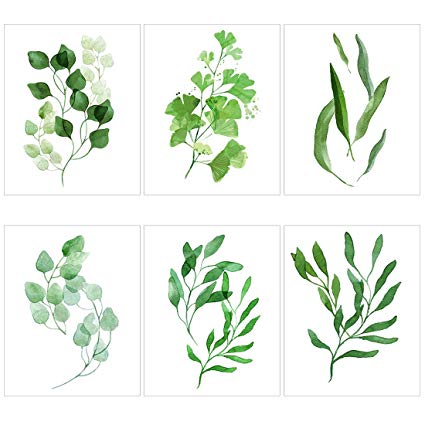 425x425 Meishe Art Modern Poster Print Watercolor Leaf - Watercolor Leaf Art