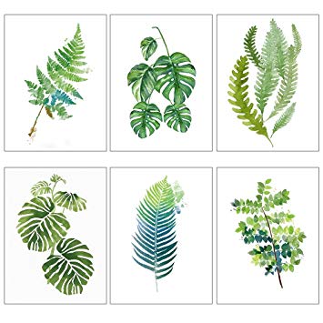 355x355 Modern Poster Print Popular Wall Art Decor Tropical - Watercolor Leaf Art