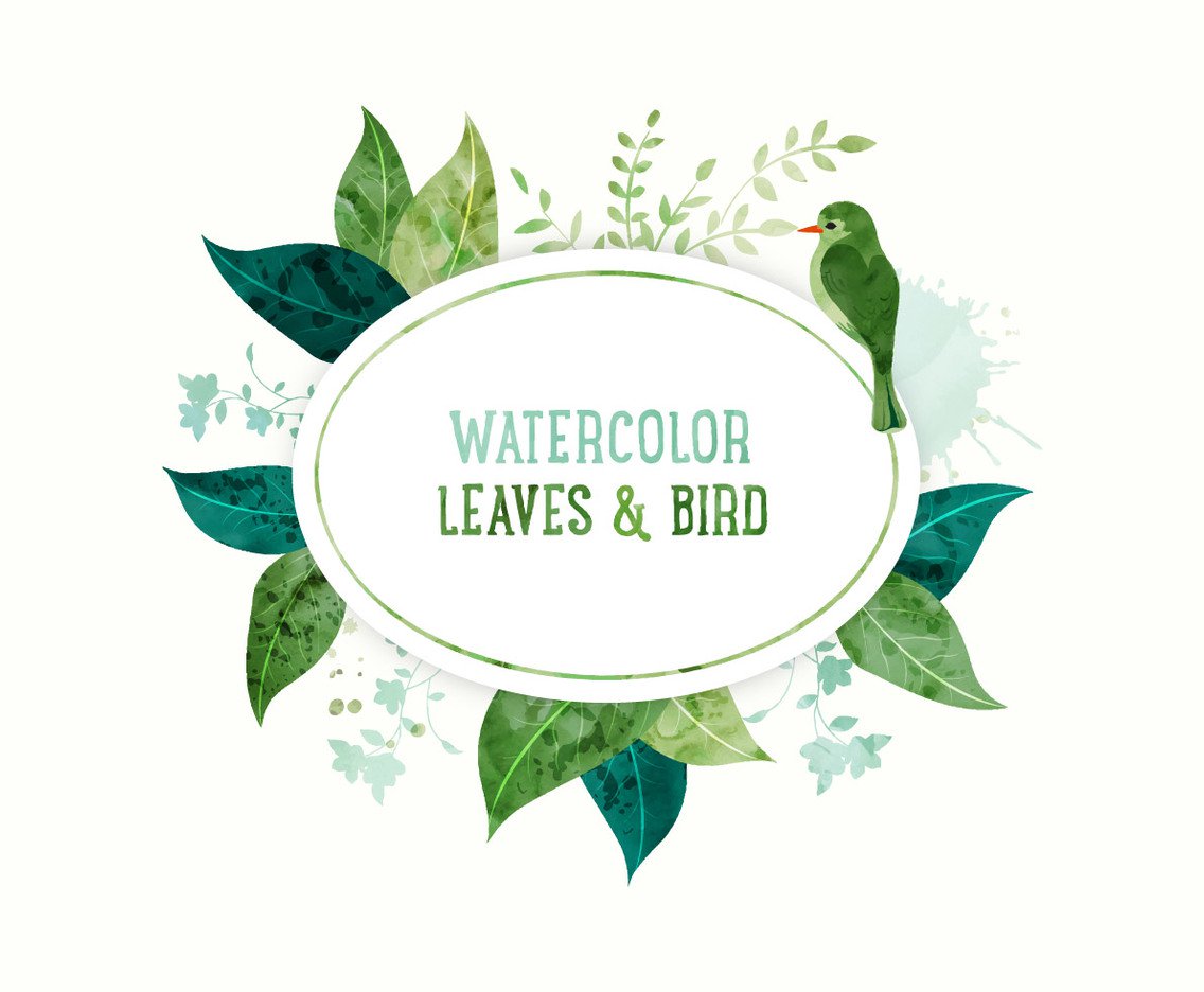 1136x936 Watercolor Leaves Banner Vector Art Amp Graphics - Watercolor Leaf Art