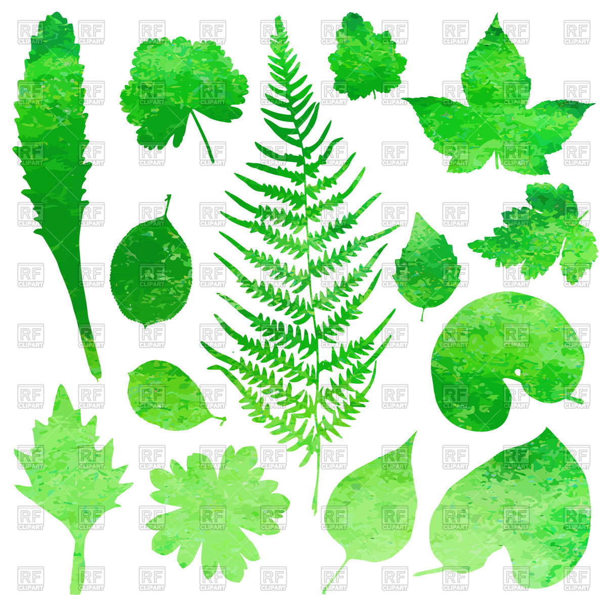 1200x1200 Green Garden Watercolor Leaves Vector Image Vector Artwork Of - Watercolor Leaf Painting