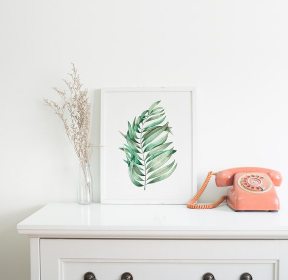 570x554 Leaf Print Watercolor Leaf Art Watercolor Prints Green Etsy - Watercolor Leaf Prints