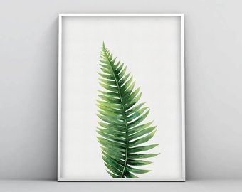 340x270 Leaf Printable Poster Leaf Print Watercolor Botanical - Watercolor Leaf Prints