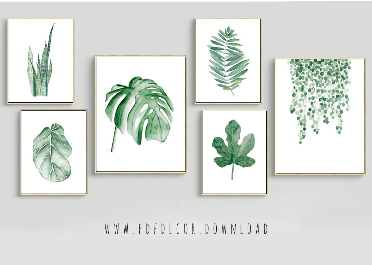 1200x857 Set Of 6 Leaf Prints, Set Of 6 Prints, Leaves Prints, Set Of 6 - Watercolor Leaf Prints