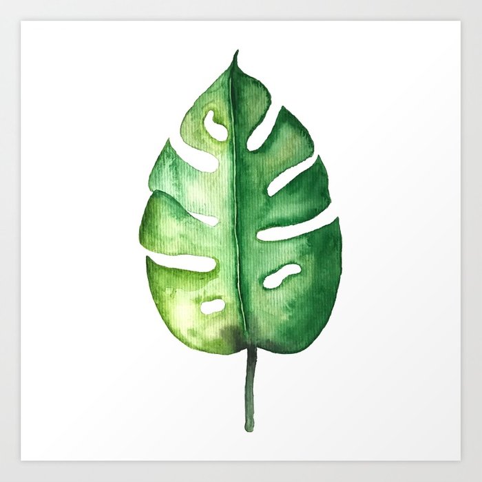 700x700 Watercolor Palm Leaf Art Print By Awamarc Society6 - Watercolor Leaf Prints