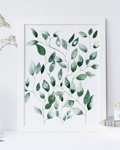 236x295 Botanical Fern Leaf Print, Fern Print, Fern Leaves Printable - Watercolor Leaf Prints